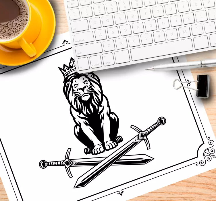 Regal Lion Emblem mousepad - TenStickers