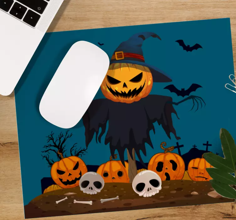 Spooky Pumpkin Scarecrow mousepad - TenStickers