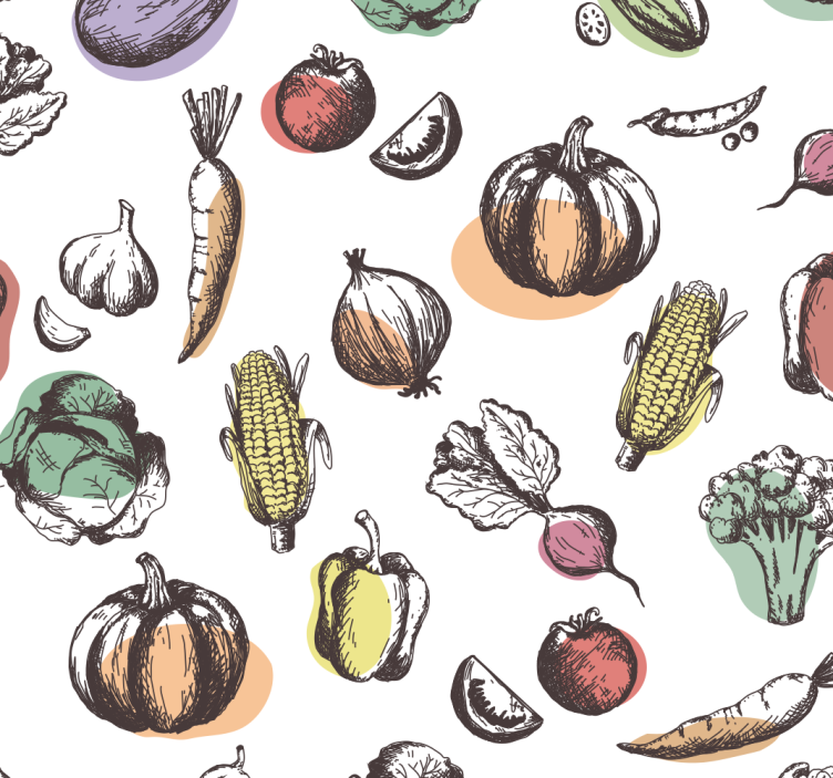 Ingredients pattern retro style blind kitchen - TenStickers