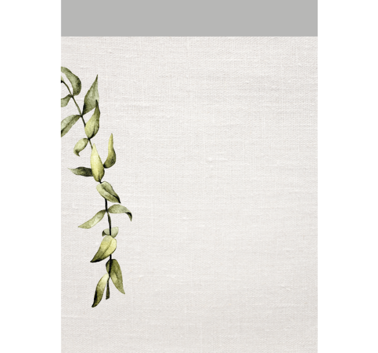 White linen imiation and branch of leaves bathroom blind - TenStickers