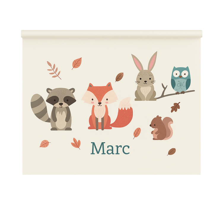 Forest animals with name blind children - TenStickers