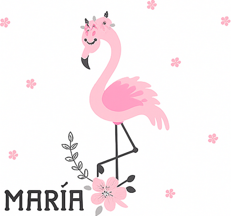 Pink flamenco with name blind children - TenStickers