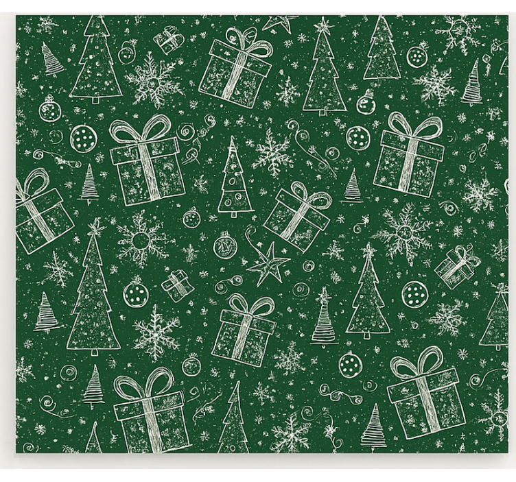 Green White Christmas living room blind - TenStickers