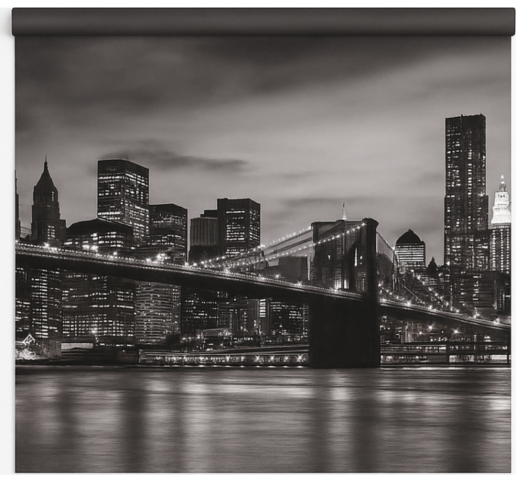 Blind office city at night - TenStickers