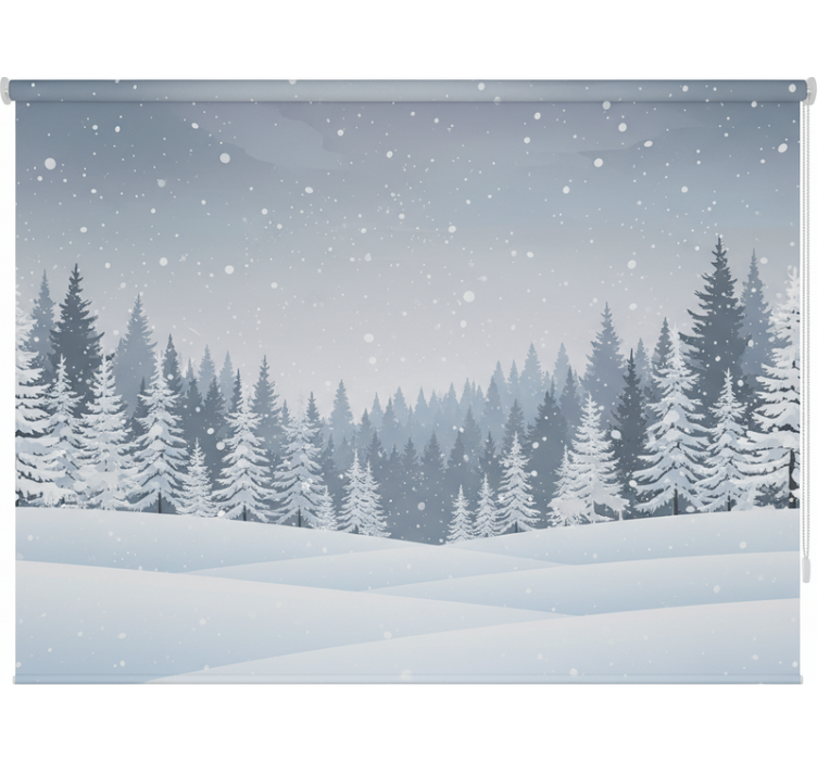 Scandinavian blind nordic winter forest design - TenStickers