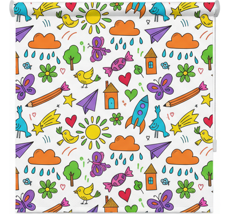 Scandinavian blind playful doodle design - TenStickers