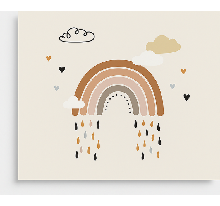 Scandinavian blind in nude tone raining rainbow - TenStickers