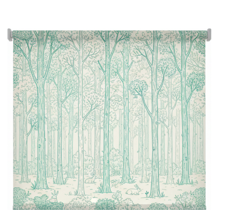 Tree blind mint woodland design - TenStickers