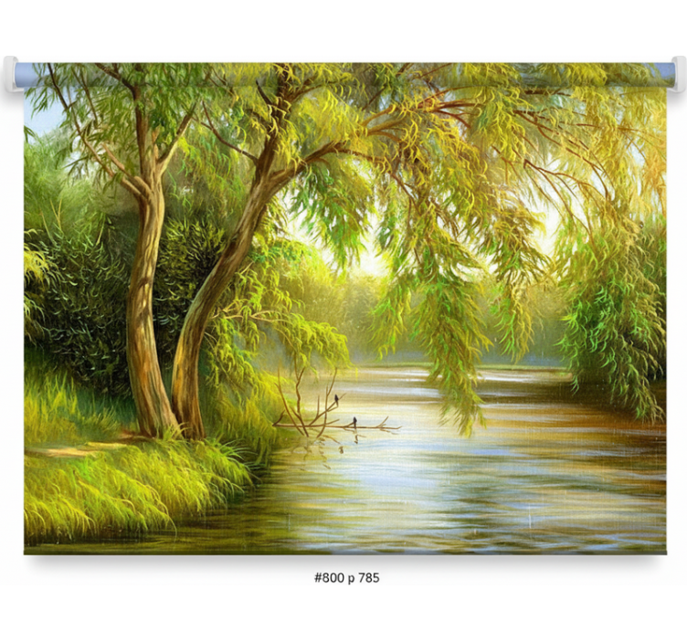Tree blind serene river willow - TenStickers