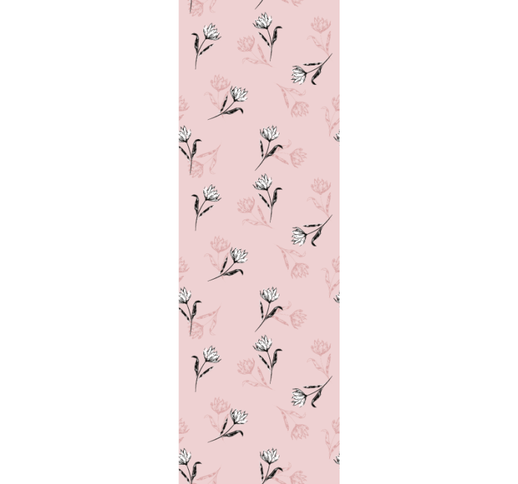 Home office blind with white lilies on pink background - TenStickers