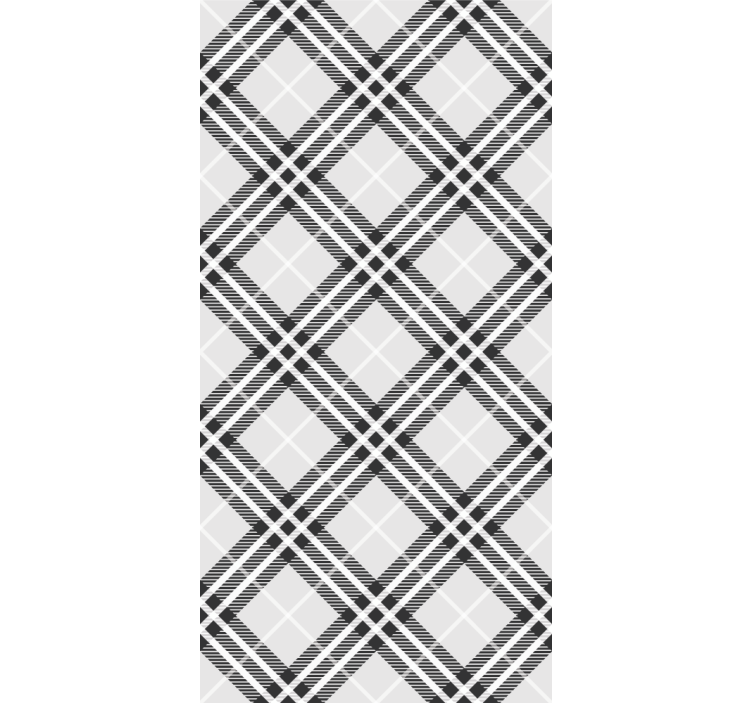 Home office blind in black and white scottish tartan - TenStickers