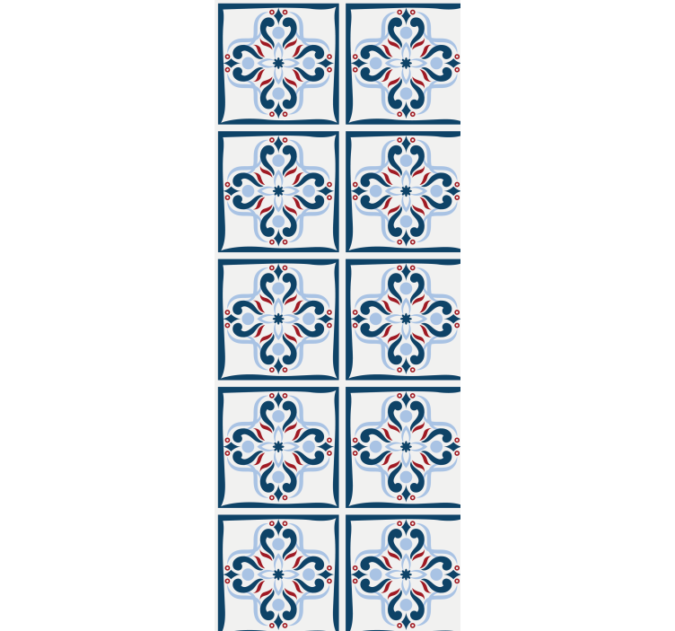 Blind kitchen blue and red typical portuguese tile - TenStickers