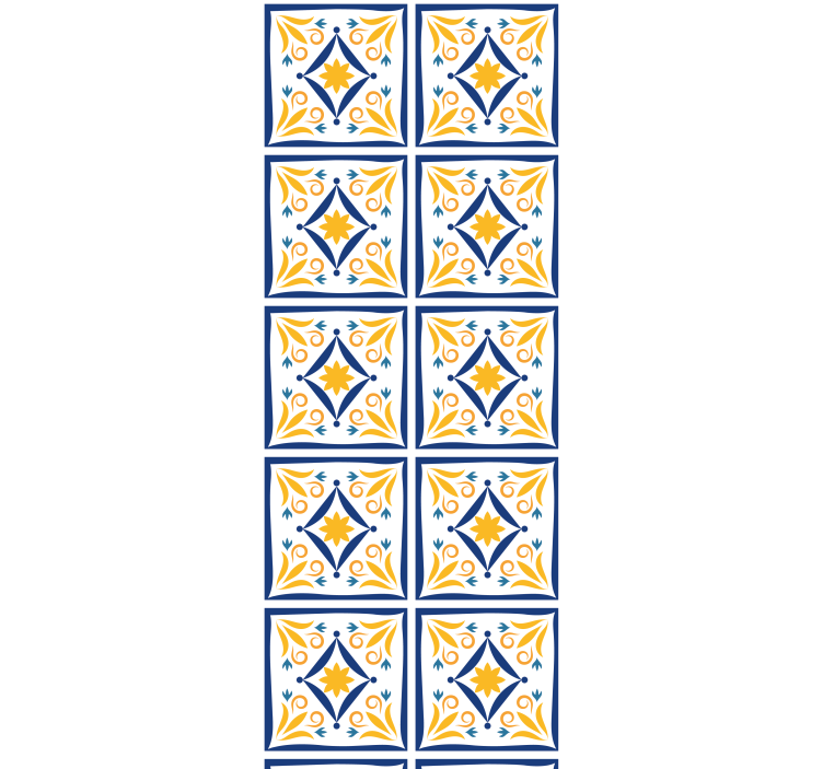 Blind kitchen blue and yellow portuguese tile - TenStickers