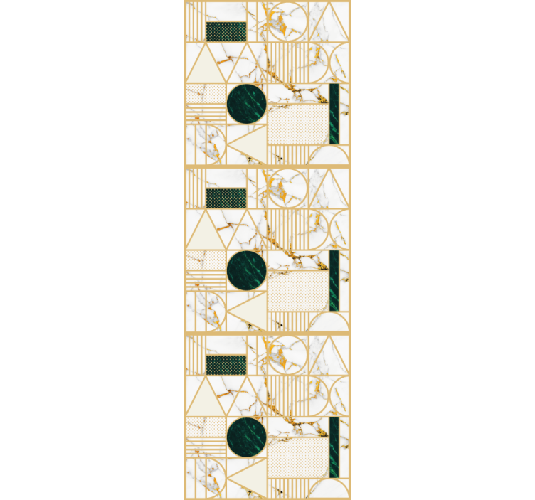 Modern blind in white marble geometric design - TenStickers