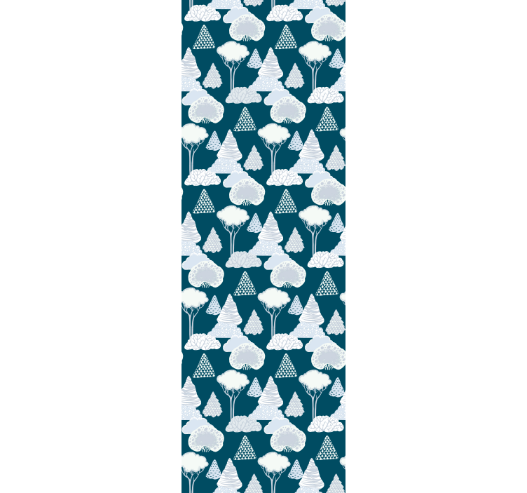 Modern blind japandi navy blue trees design - TenStickers