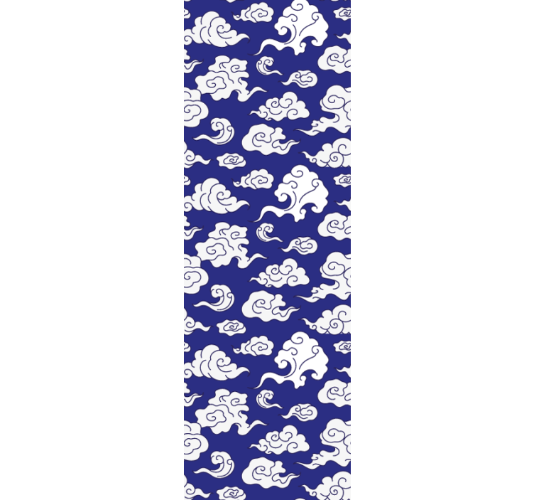 Modern blind silhouetted white clouds on blue - TenStickers