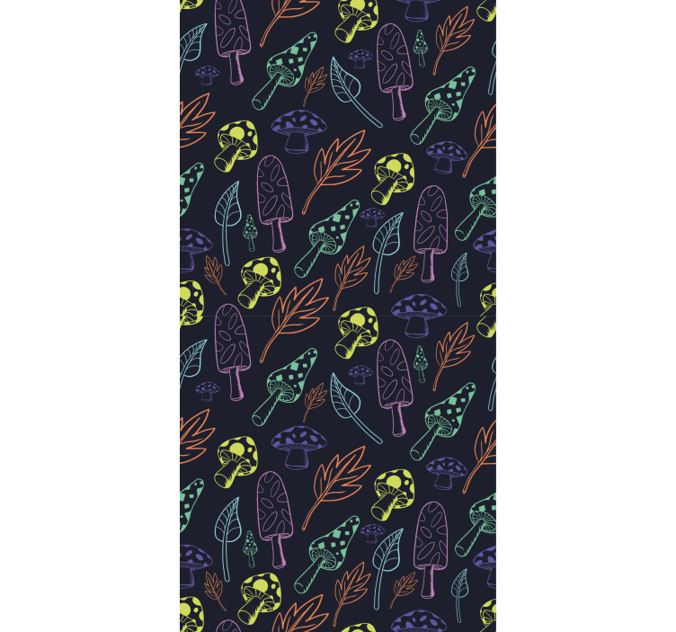 Modern blind with vibrant mushroom pattern - TenStickers