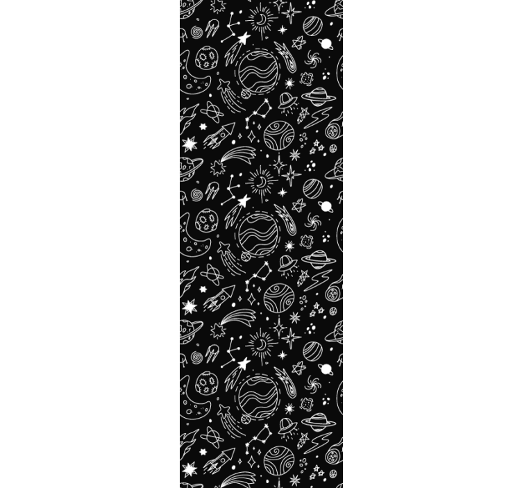 Modern blind with cosmic black and white illustrations - TenStickers