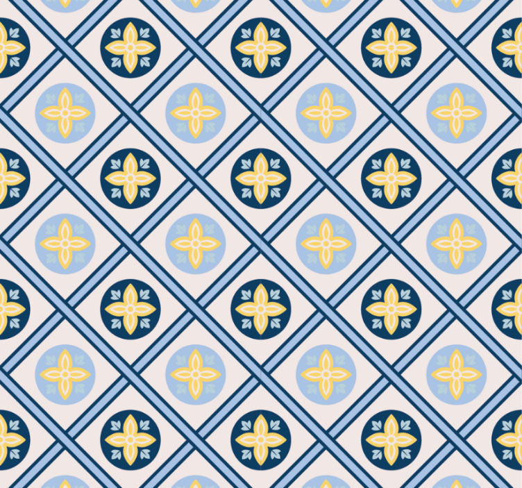 Modern blind baby blue and yellow portuguese tile - TenStickers