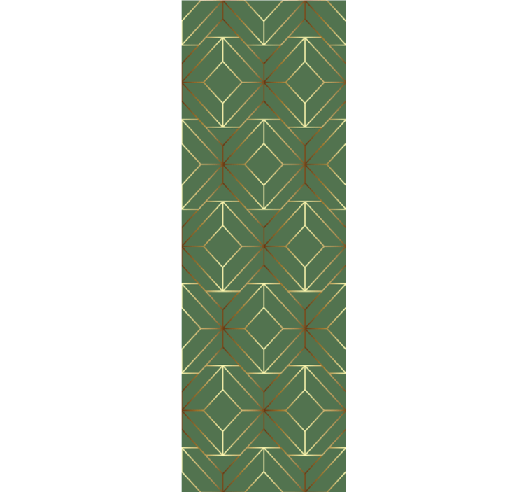 Modern blind metallic green squares with gold outlines - TenStickers