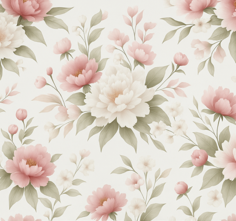 Blind pink pink peony floral - TenStickers