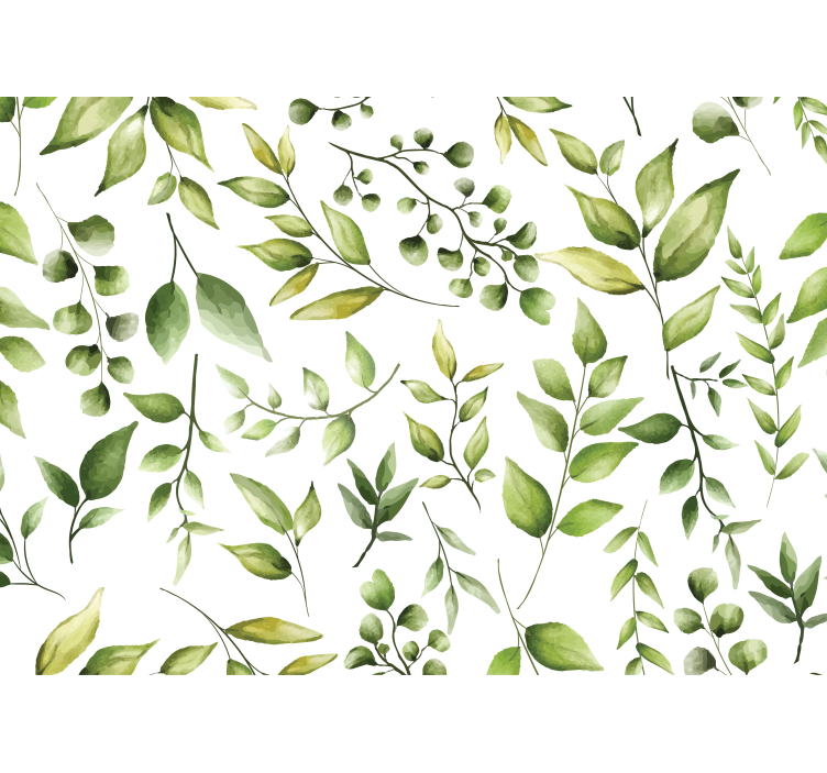 Blind kitchen watercolor eucalyptus leaves design - TenStickers