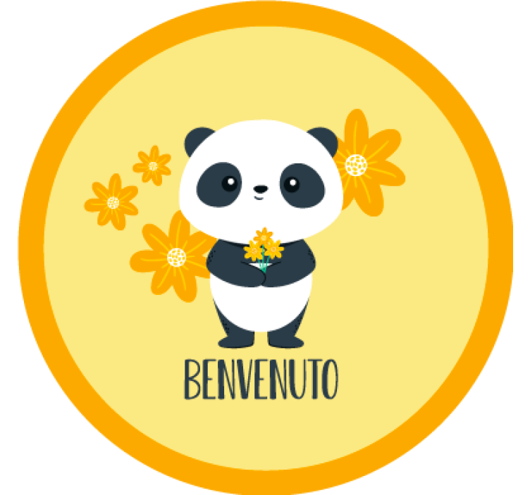 Blind yellow panda welcome to my room - TenStickers