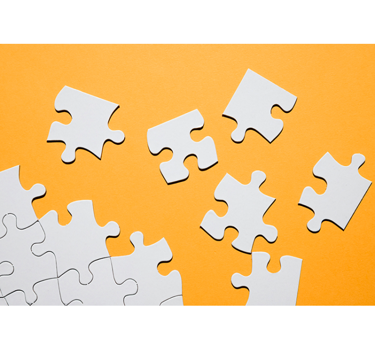 Blind yellow puzzle pieces wall art - TenStickers