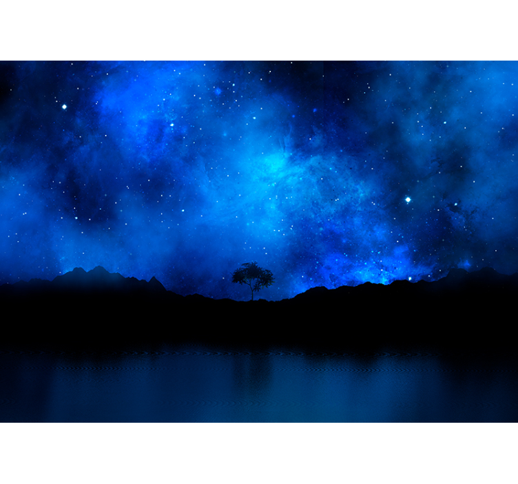 Blind blue cosmic nebula scene - TenStickers