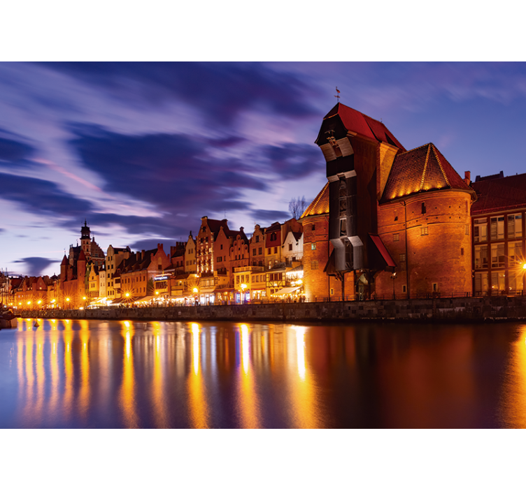 Blind blue gdańsk by night - TenStickers