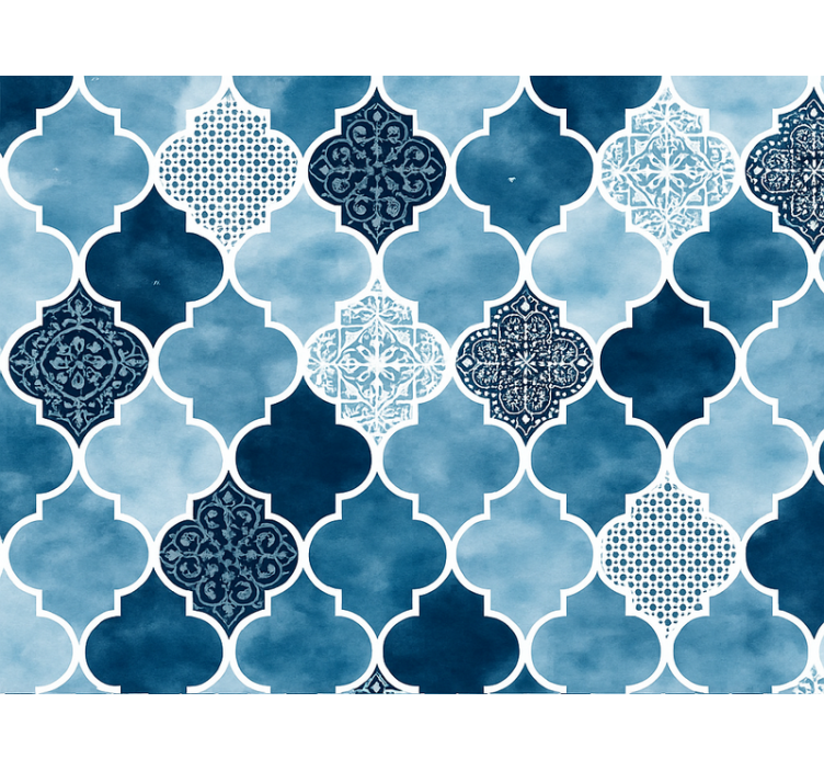 Blind blue watercolor moroccan design - TenStickers