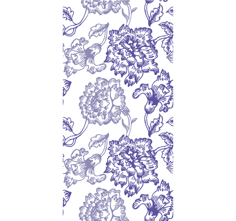 Blind blue graceful floral designs - TenStickers