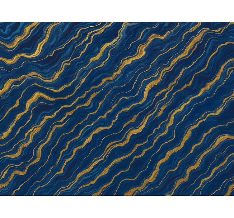 Blind blue marble with gold accents - TenStickers