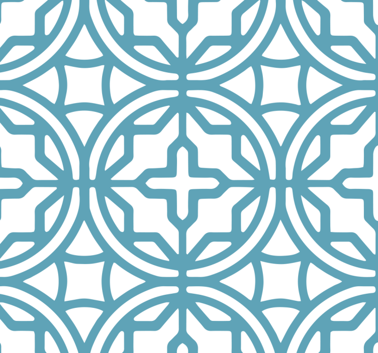 Blind blue geometric turquoise design - TenStickers