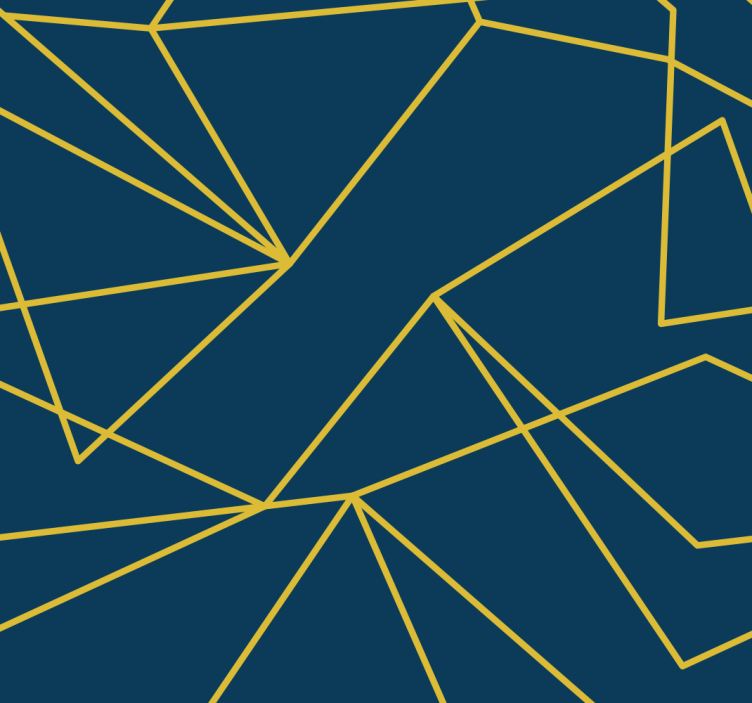 Blind blue with geometric gold lines - TenStickers