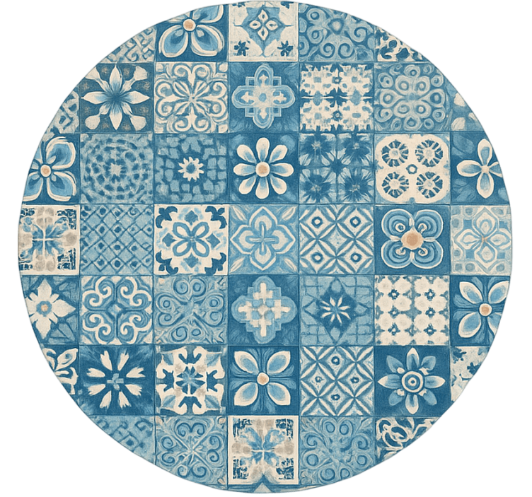 Blind blue circular mosaic tiles - TenStickers