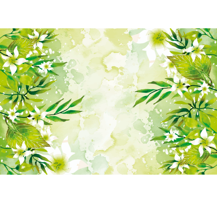 Blind green with green floral patterns - TenStickers