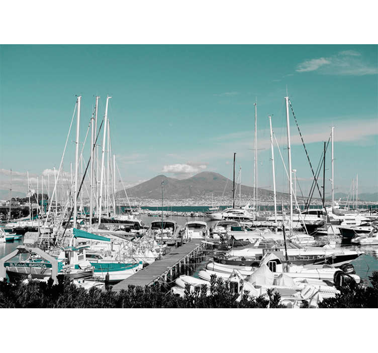 Living room blind vesuvius naples landscape - TenStickers