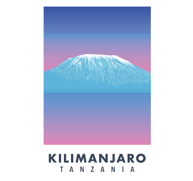Living room blind kilimanjaro retro canvas - TenStickers