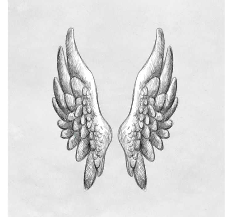 Living room blind with hand-drawn wings - TenStickers