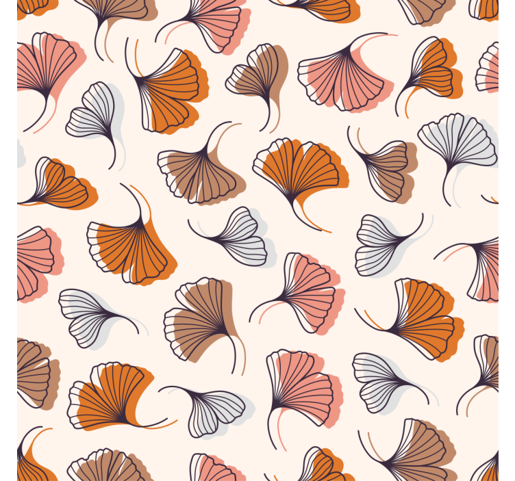 Living room blind ginkgo leaves hand drawn - TenStickers