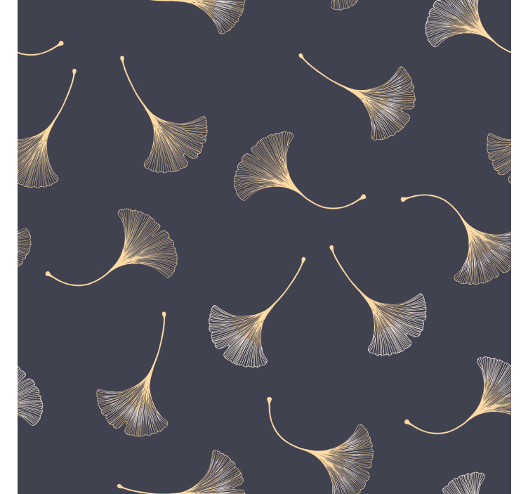 Living room blind ginkgo leaf navy and gold - TenStickers