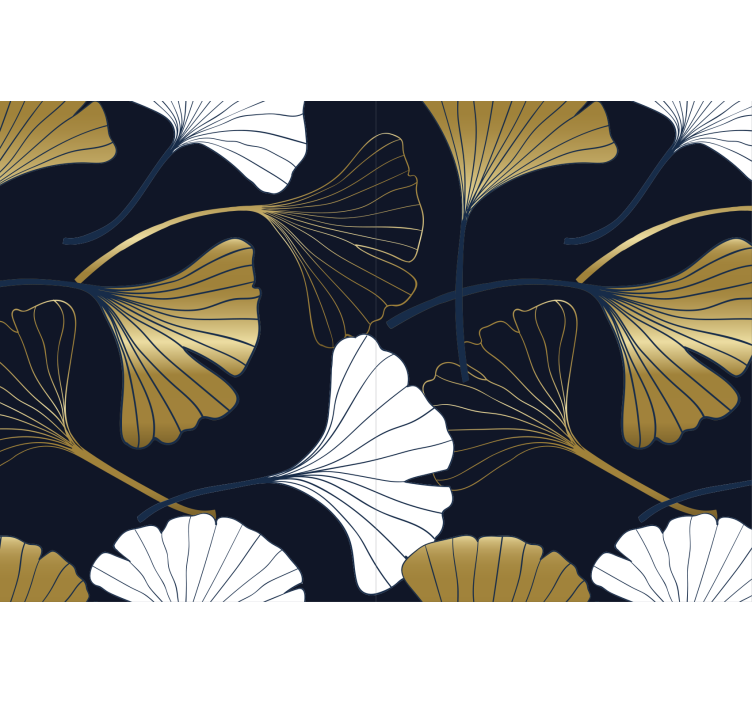 Living room blind with embossed ginkgo leaves - TenStickers