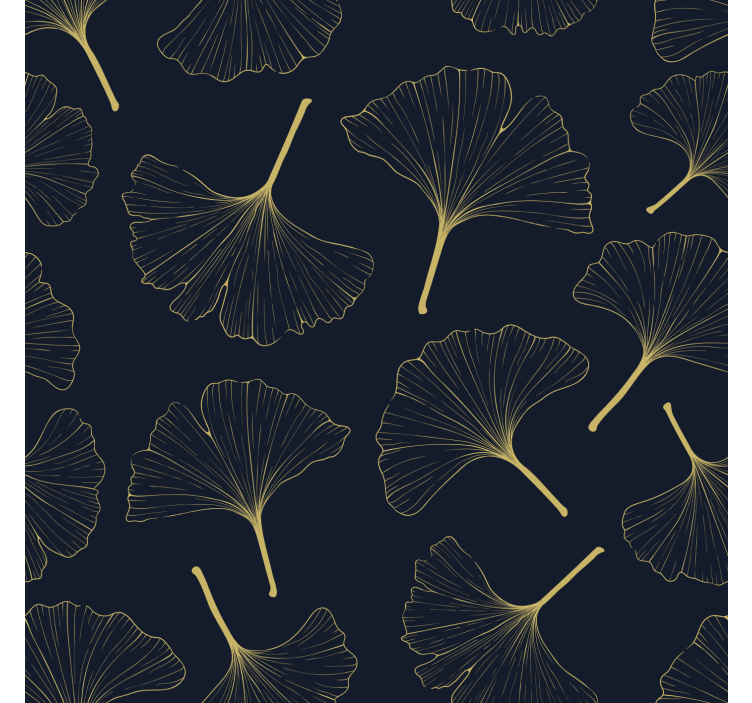 Living room blind 3d golden ginkgo leaves - TenStickers
