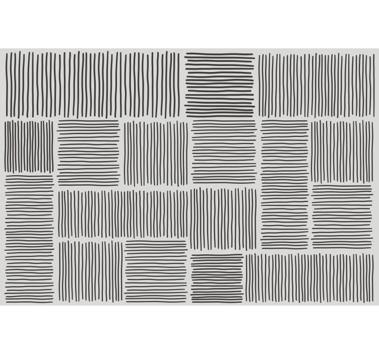 Living room blind in black and white lines mid-century - TenStickers