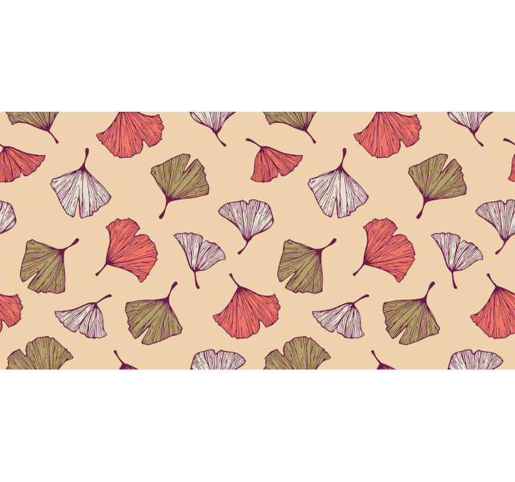 Living room blind with colorful ginkgo leaves - TenStickers