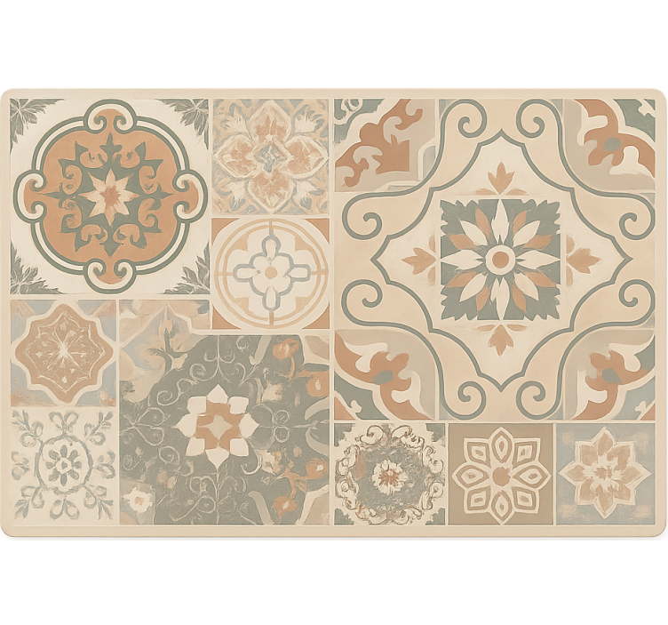 Blind beige cement tiles in various sizes - TenStickers