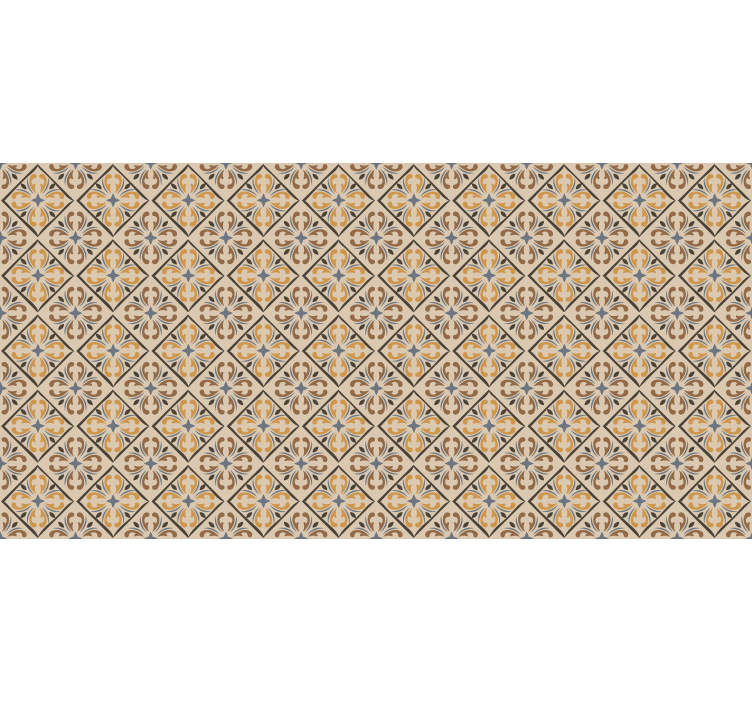 Blind beige with gold and blue baroque design - TenStickers