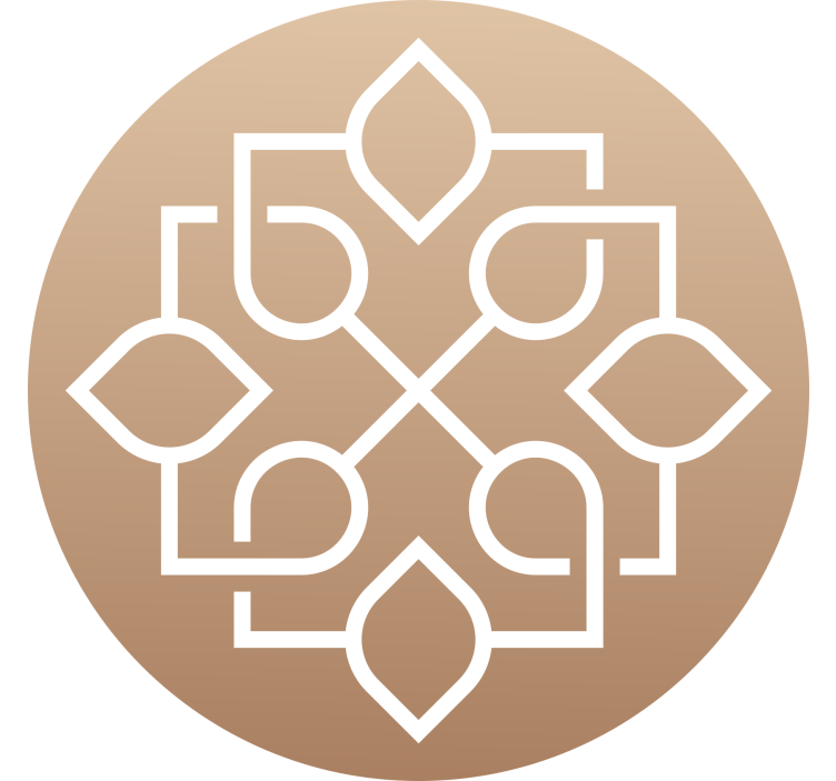 Blind beige simple geometric lines mandala design - TenStickers