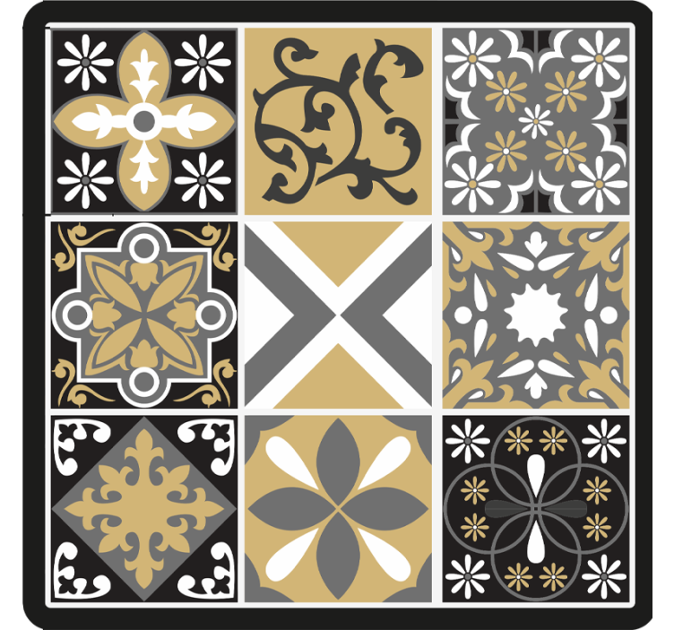 Blind bedroom gold and silver mosaic tiles - TenStickers